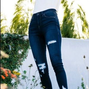 Lularoe Dark Distressed Denim